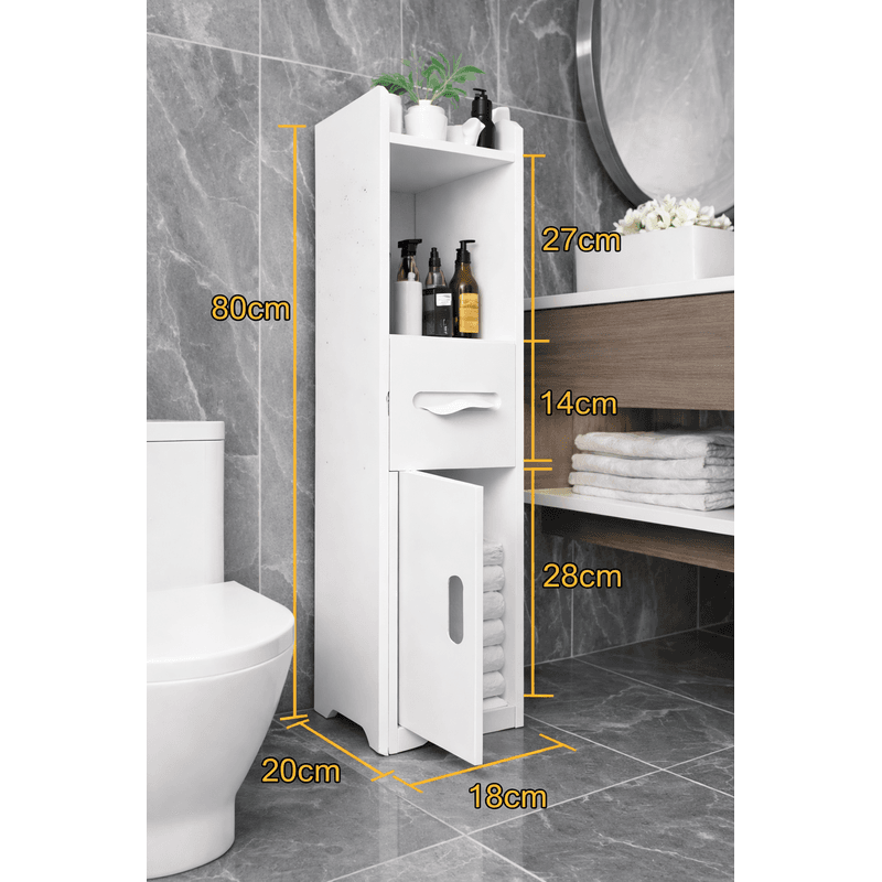 polica za kupatilo pored wc šolje sa merama 80x18x20 cm
