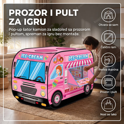 Pop-up šator za decu kamion za sladoled u dnevnoj sobi