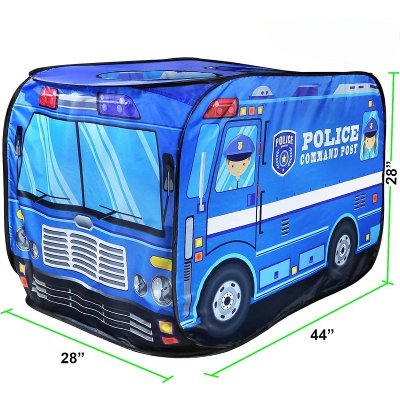 prikaz dimenzija 44x28x28 inča plavog šatora policijskog vozila