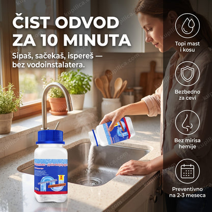 prah za otpušavanje odvoda — upotreba u sudoperi, benefiti proizvoda