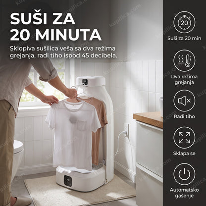 Prenosiva sklopiva mašina za sušenje veša u malom stanu