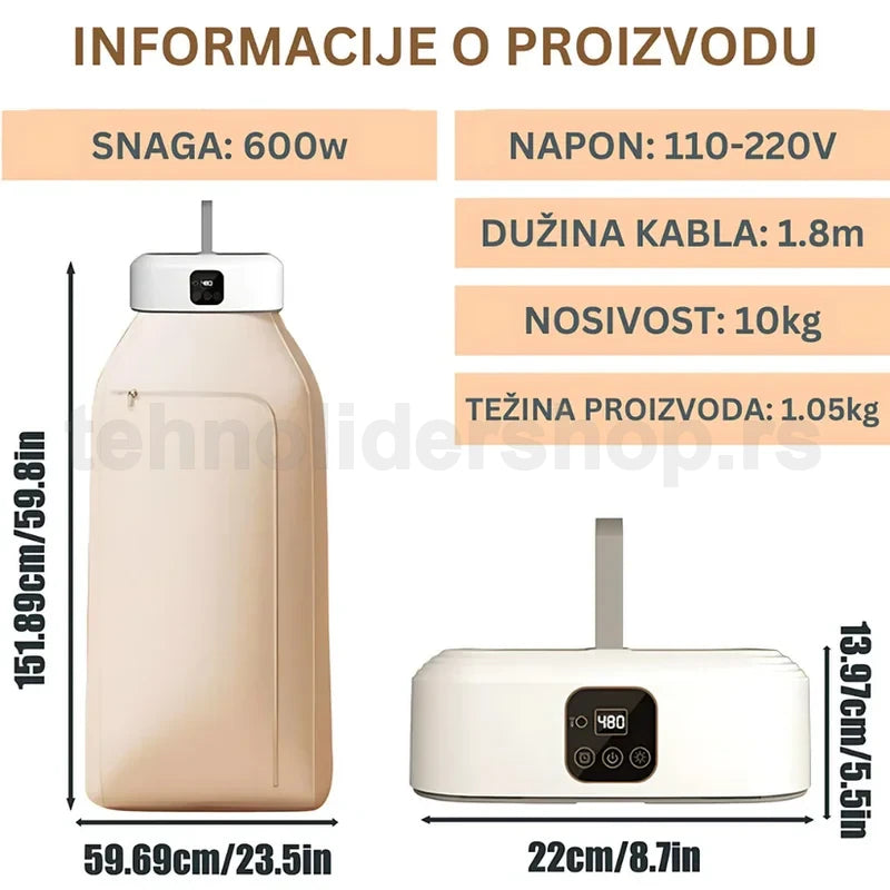 sušilica i peglač odeće 2u1 — detalj 4