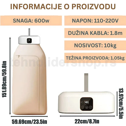 sušilica i peglač odeće 2u1 — detalj 4