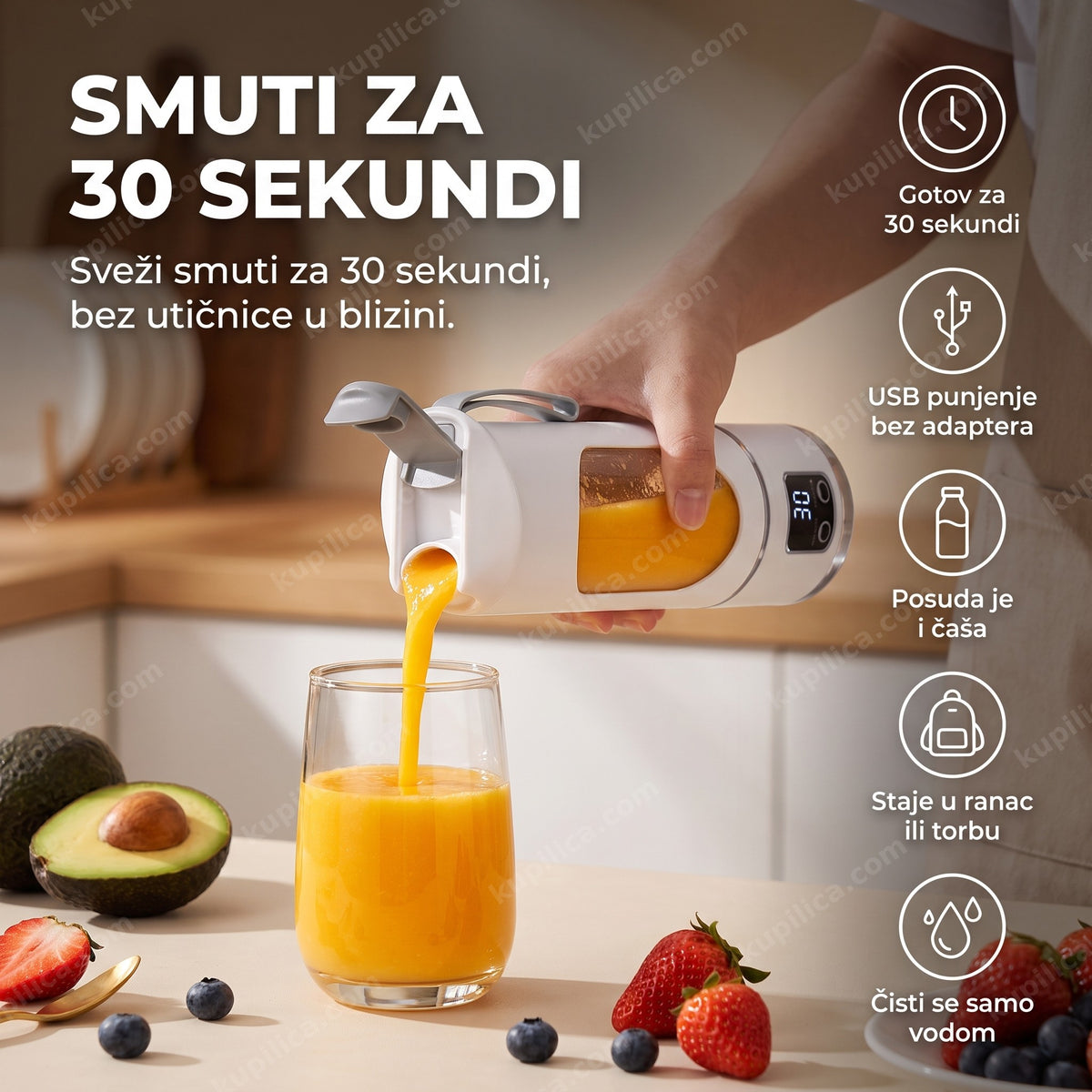 prenosivi blender za smutije sipa svež smuti pored voća, benefiti proizvoda