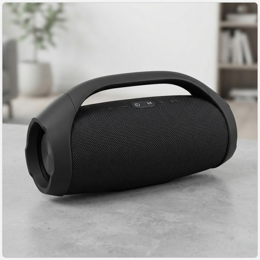 prenosivi bluetooth zvučnik — BOOMBOX B1202 sa ručkom, prednja strana sa dugmadima
