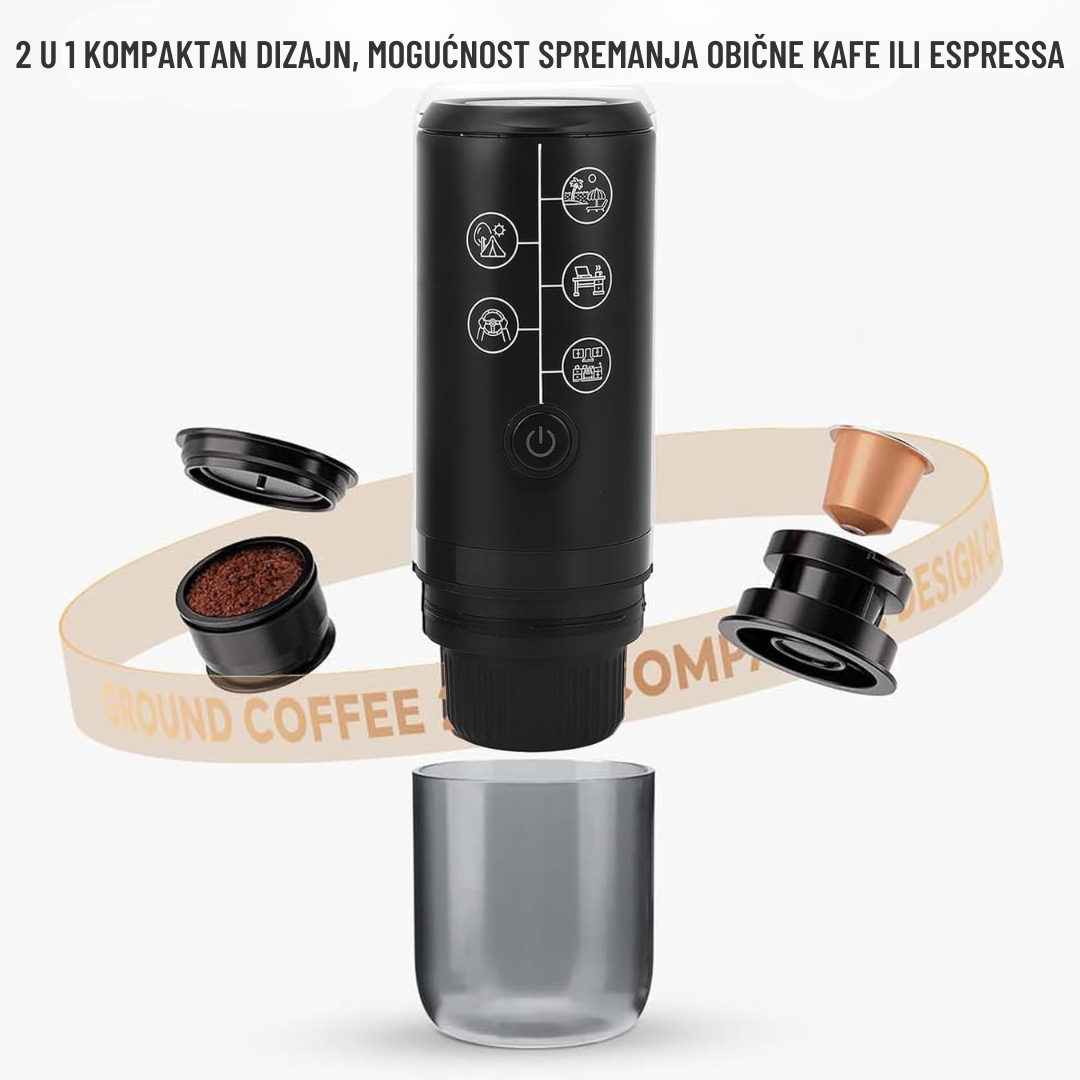 espresso aparat u akciji — kuvanje u kancelariji