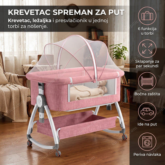 prenosivi krevetac 6 u 1 za bebe postavljen u dnevnoj sobi, benefiti proizvoda