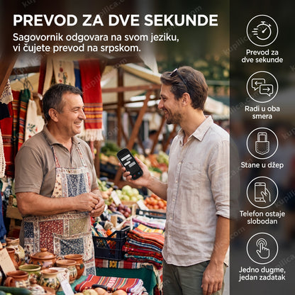 prenosivi prevodilac u realnom vremenu tokom razgovora dvoje ljudi, benefiti proizvoda