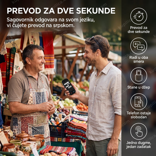prenosivi prevodilac u realnom vremenu tokom razgovora dvoje ljudi, benefiti proizvoda