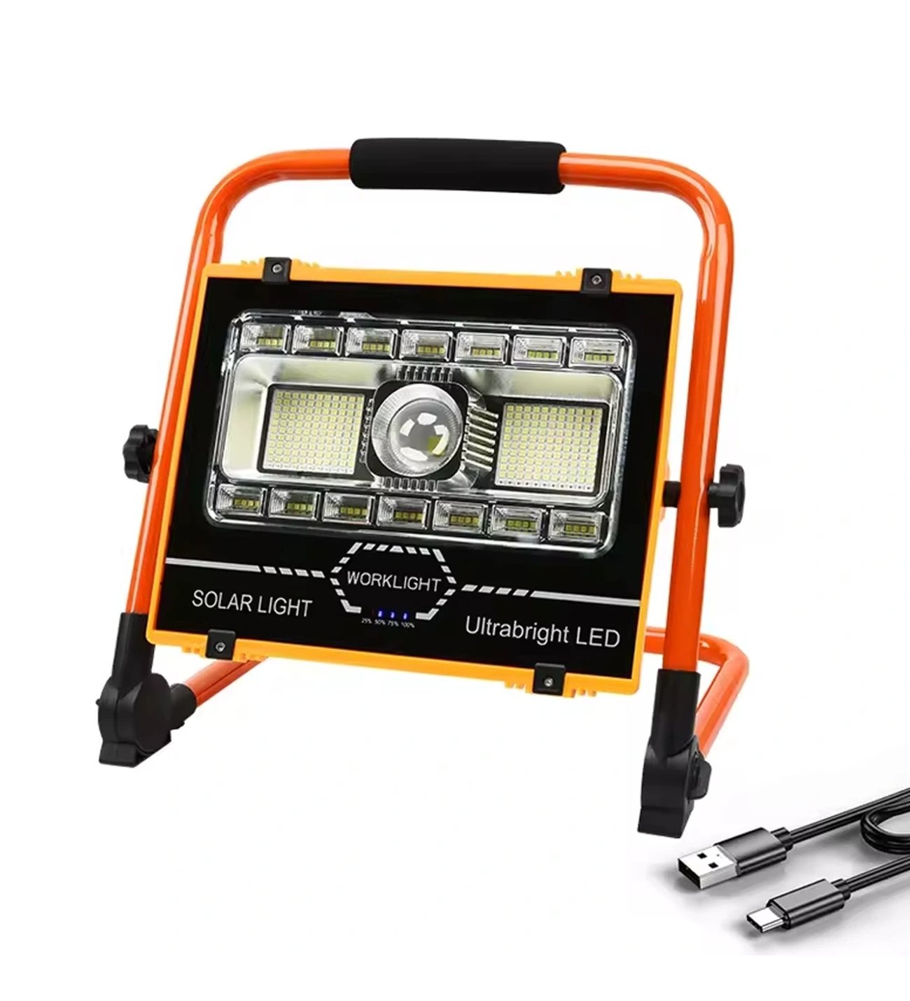 prenosivi solarni LED reflektor 100W — USB priključak za punjenje