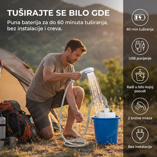 prenosivi tuš za kampovanje na otvorenom, benefiti proizvoda