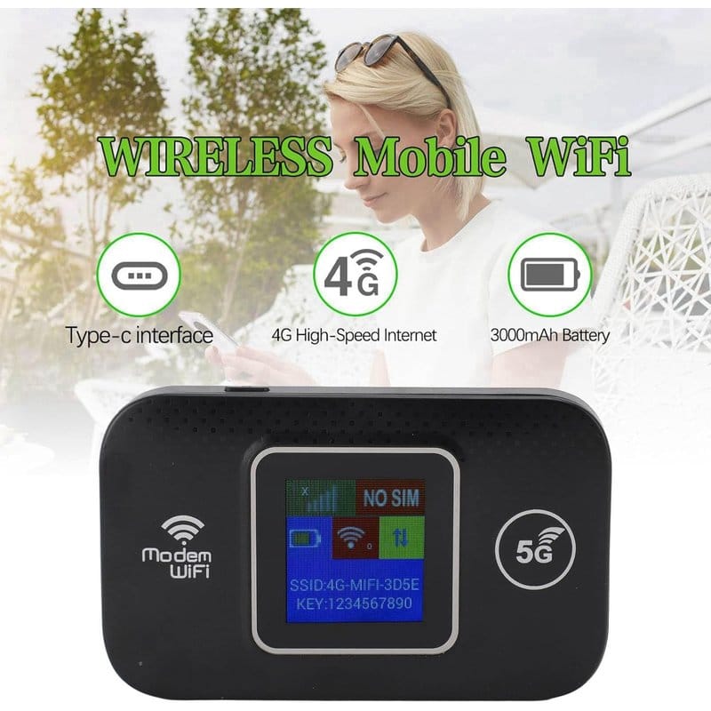 prenosivi wifi ruter 300mbps sa ekranom, indikatorima i type-c priključkom