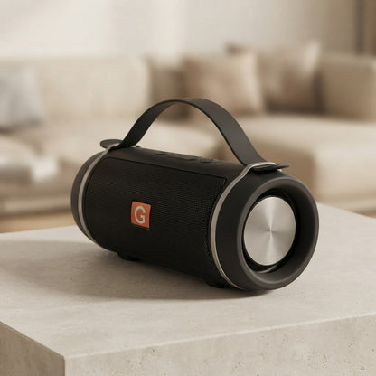 prenosni bluetooth zvučnik J016 — prednja strana sa rešetkom i tasterima
