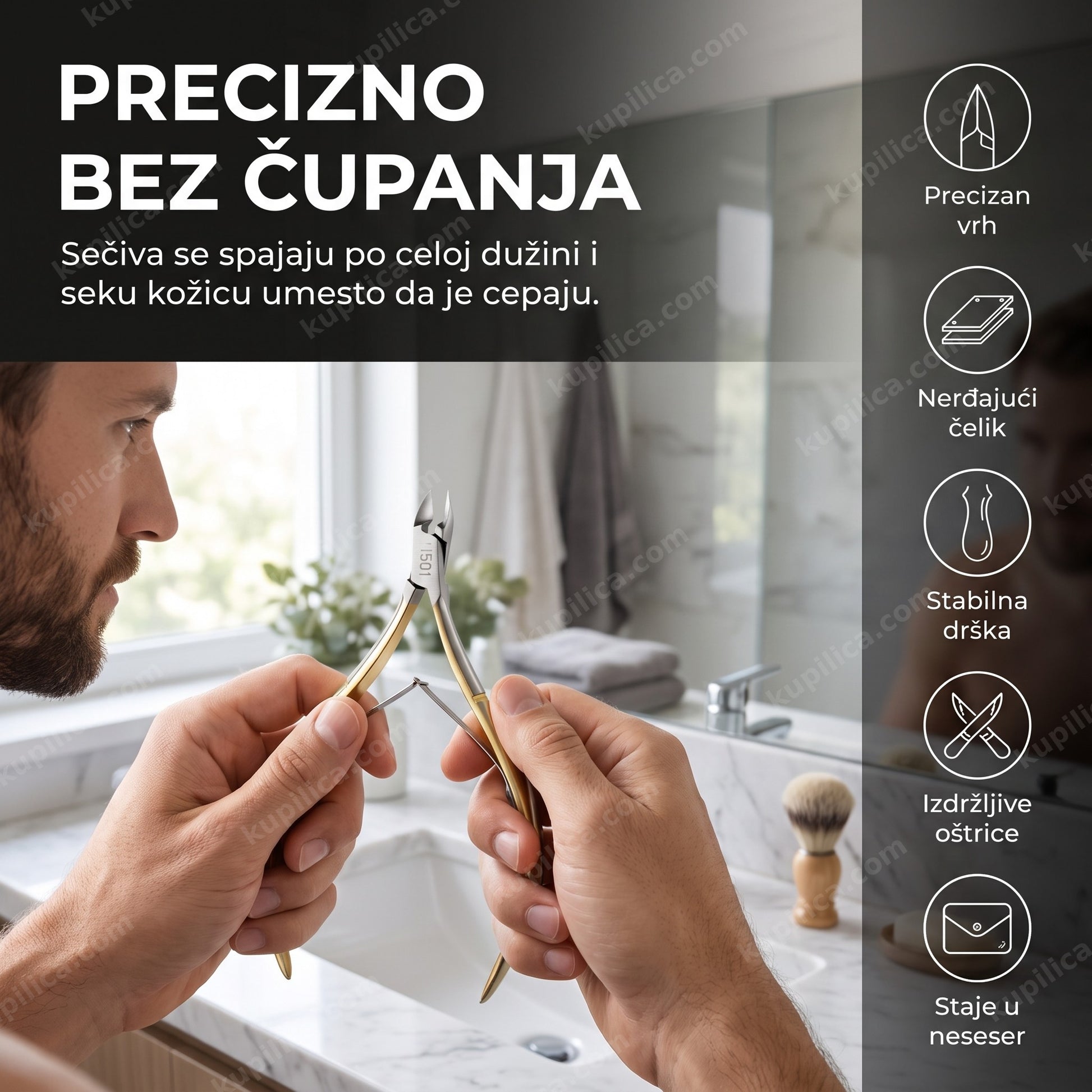 profesionalne cangle za manikir — muškarac sređuje nokte kod kuće, benefiti proizvoda