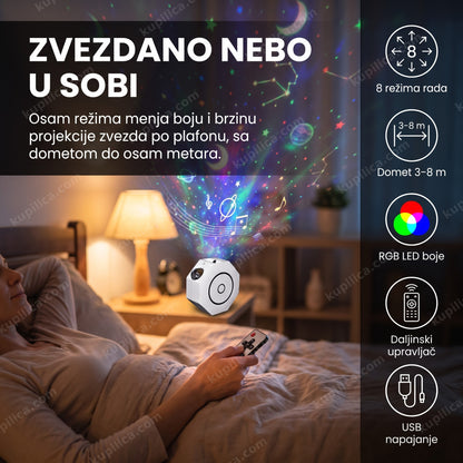 Projektor neba sa daljinskim upravljačem, 8 režima i RGB LED svetlom