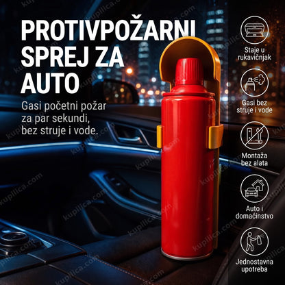 Protivpožarni sprej u držaču u gepeku automobila, benefiti proizvoda