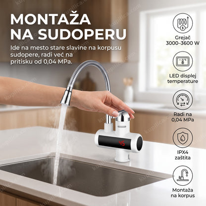 Protočna slavina sa grejačem Mühler Termomax TX42TFD za montažu na korpus