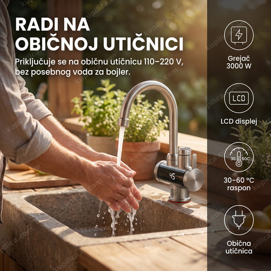Protočna slavina RY-008 sa grejačem 3000 W i LCD displejem