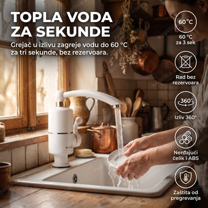 Protočna slavina RX-005 — protočni bojler za sudoperu, 60°C za 3 sekunde