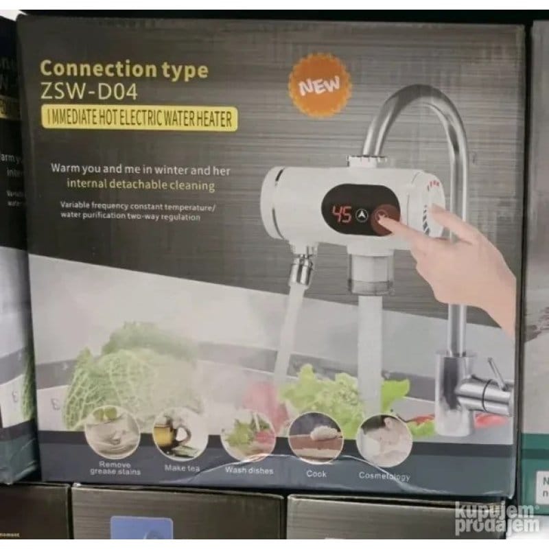 grejač vode ZSW-D04 postavljen na lavabo u kupatilu