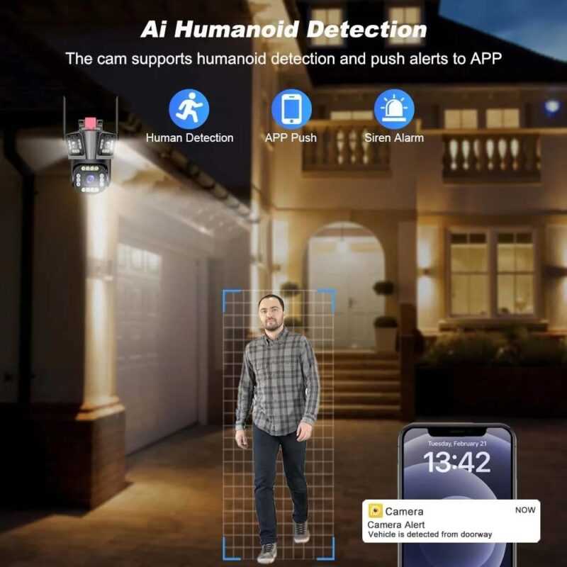 PTZ WiFi kamera sa 3 sočiva — detalj 4