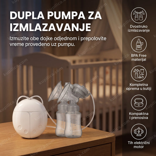 električna pumpa za izmlazavanje sa bočicama na stočiću pored krevetca, benefiti proizvoda