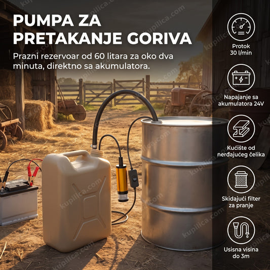 Pumpa za pretakanje goriva 24V prebacuje dizel u kanister u dvorištu, benefiti proizvoda