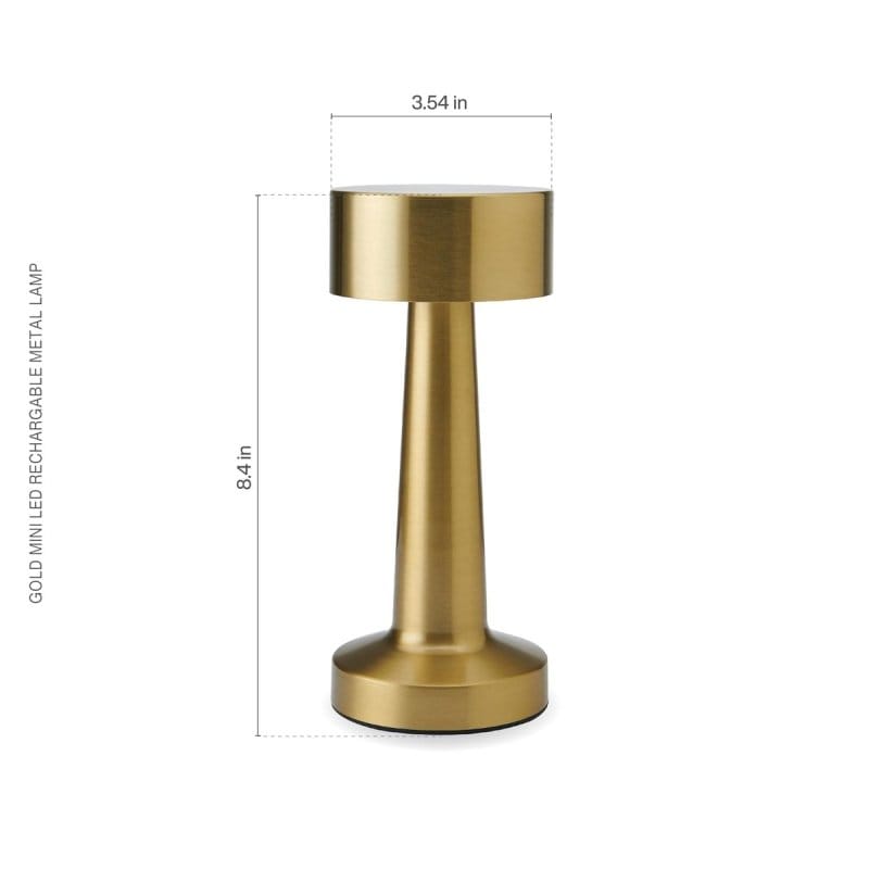 Elements zlatna stona lampa isključena, prikaz visine od 21 cm
