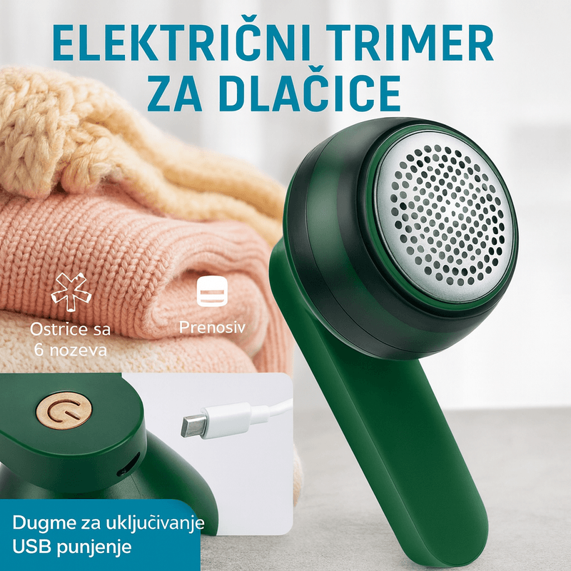 punjivi trimer za dlačice na odeći — detalj 1