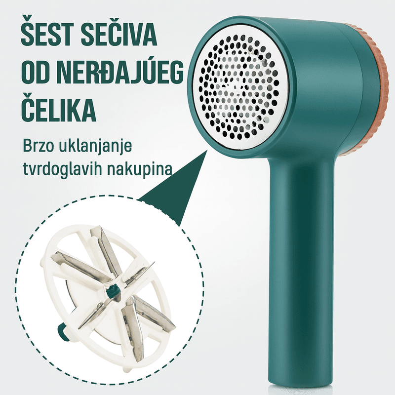 punjivi trimer za dlačice na odeći — detalj 2