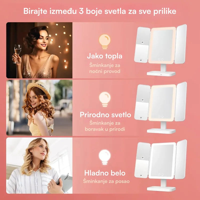 punjivo LED ogledalo za šminkanje — detalj 1