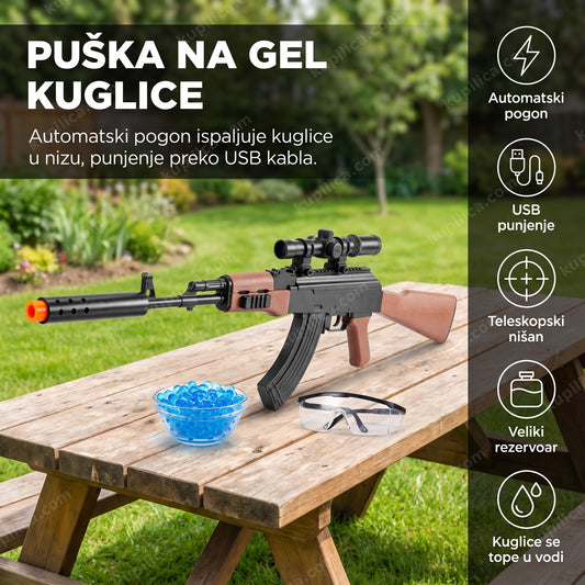 Igračka puška na gel kuglice sa opremom i benefiti proizvoda