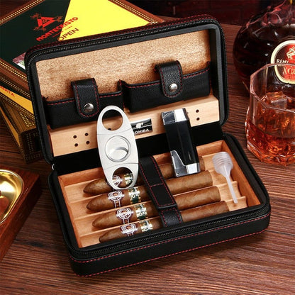 putni kožni humidor za cigare crni — pregled