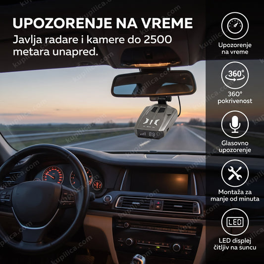 radar detektor za auto v9 na vetrobranu, benefiti proizvoda