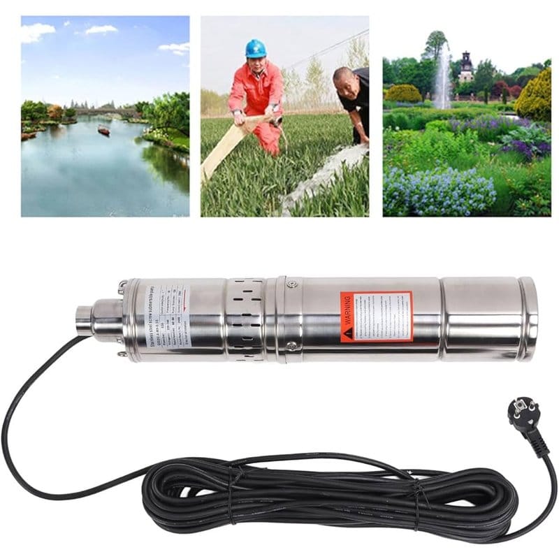 raketa pumpa za bunar 1100w sa namotanim kablom i nalepnicom upozorenja
