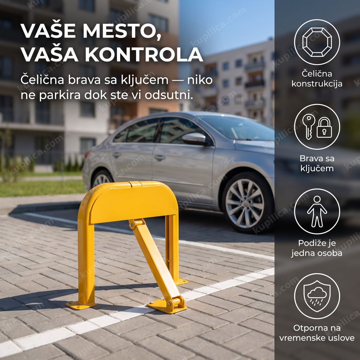 čelična rampa za parking sa ključem na privatnom parking mestu, benefiti proizvoda