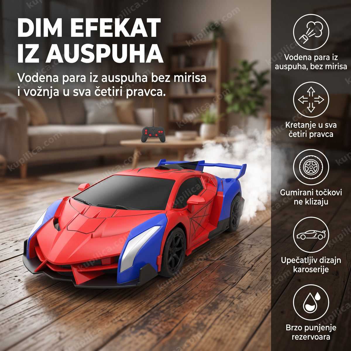 rc auto sa dim efektom u vožnji sa oblakom pare iz auspuha, benefiti proizvoda