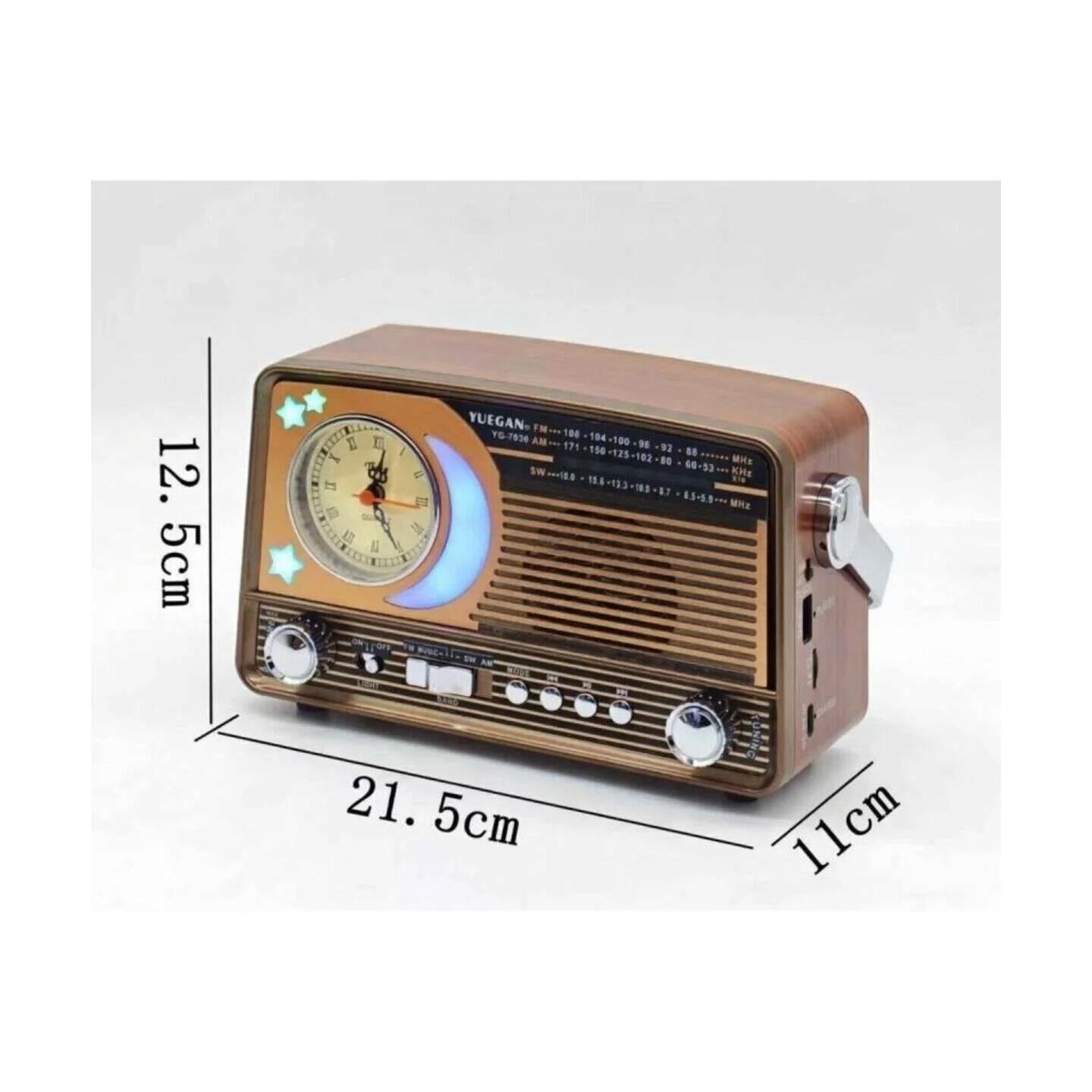 retro bluetooth radio sa solarnim panelom YG-7030 — detalj 1