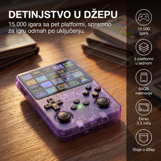 retro konzola sa 15.000 igara — uređaj sa ugrađenim ekranom i tasterima