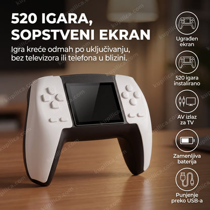 Retro konzola u obliku džojstika sa ugrađenim ekranom i 520 igrica, benefiti proizvoda