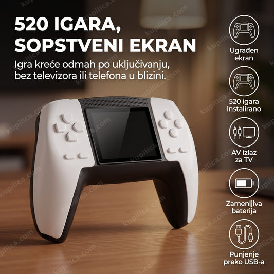Retro konzola u obliku džojstika sa ugrađenim ekranom i 520 igrica, benefiti proizvoda