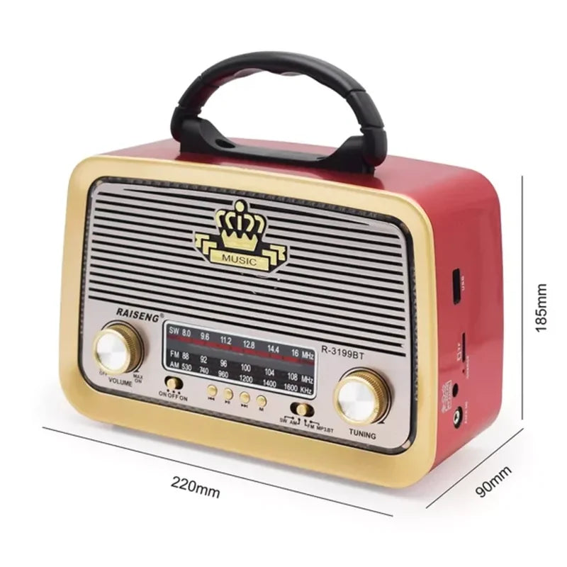 retro radio bluetooth zvučnik — detalj 3