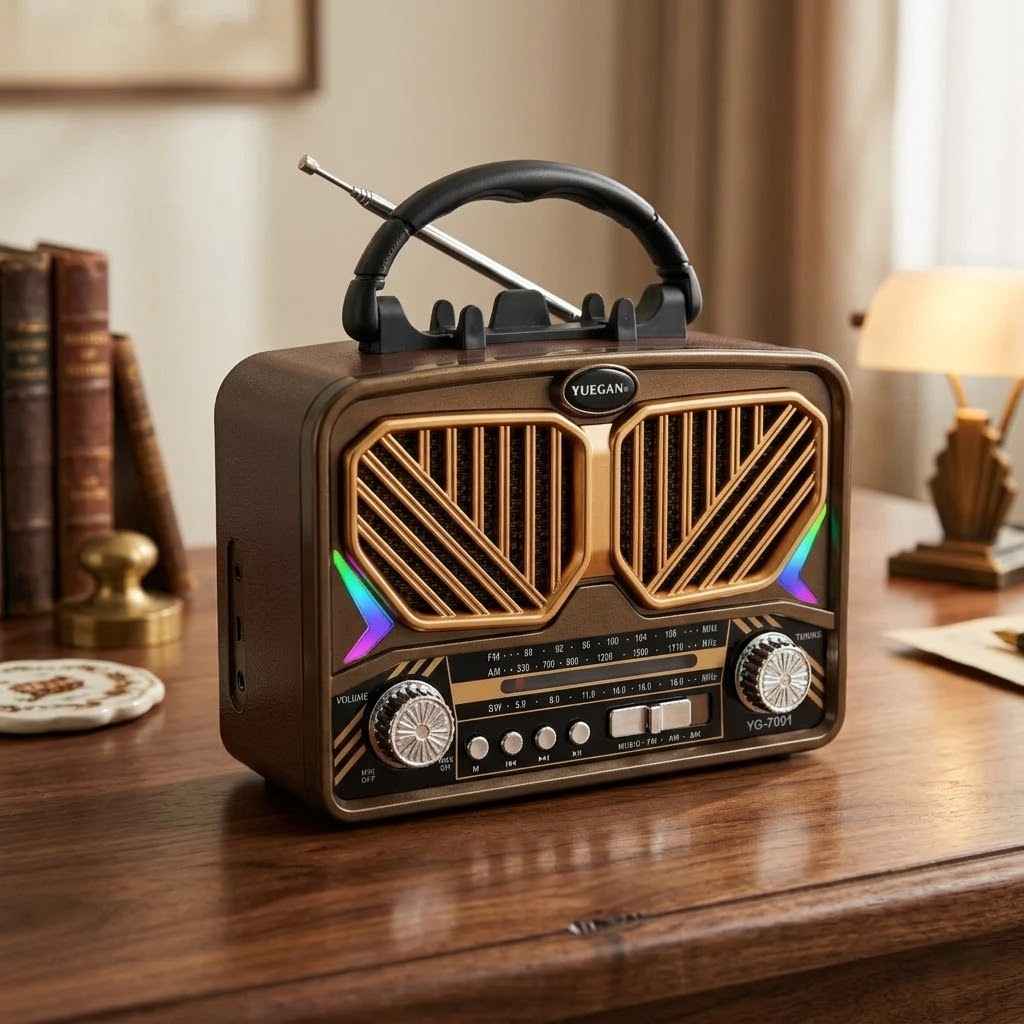 retro solarni radio YG-7091 — pregled