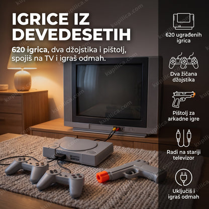 retro tv konzola sa džojsticima i pištoljem za igrice, benefiti proizvoda