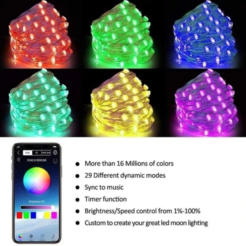 rgb lampice za jelku 10m — detalj 3