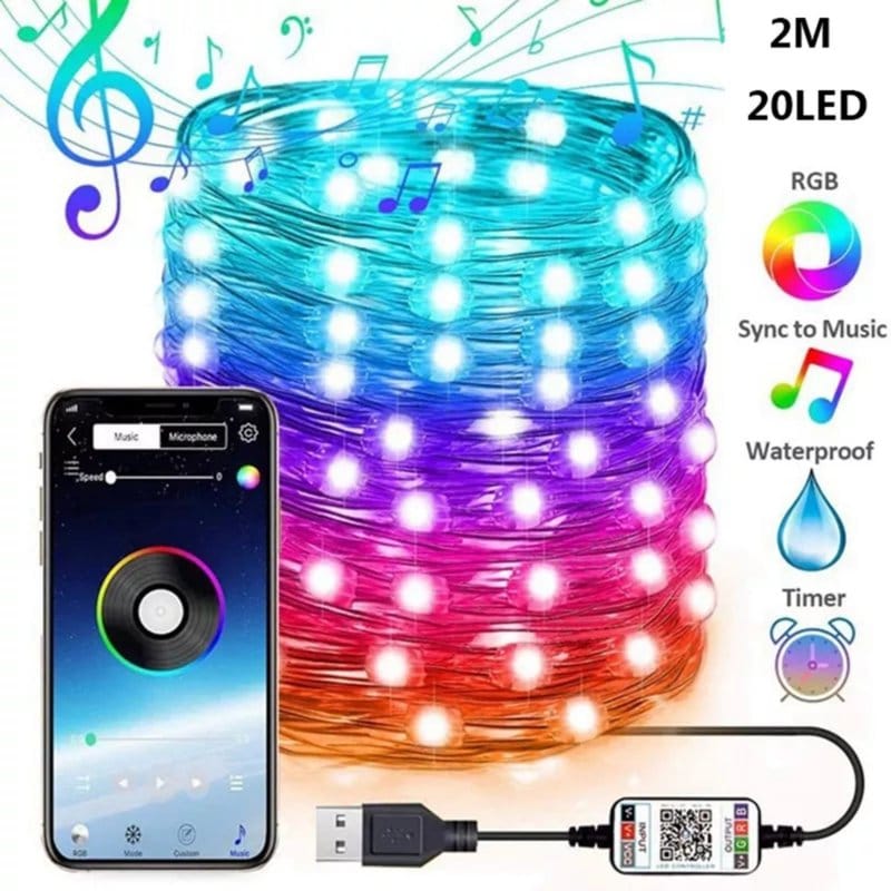 rgb lampice za jelku 10m — detalj 4
