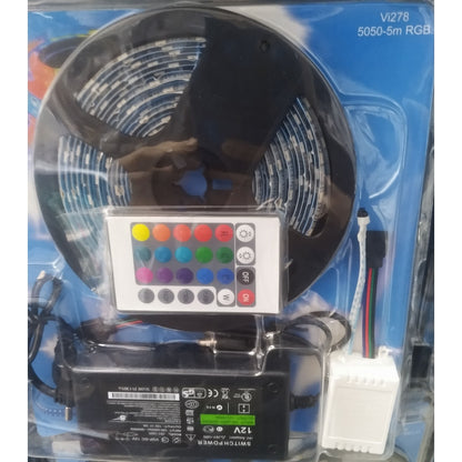 RGB LED traka 5050 5m sa daljinskim — pregled