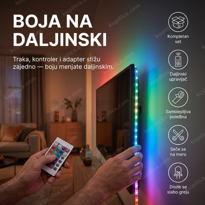 RGB LED traka 2835 SMD 5m Vi278 iza televizora sa daljinskim upravljačem
