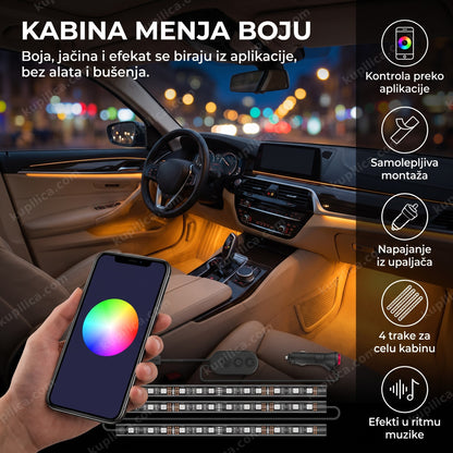 rgb led trake za auto enterijer sa app kontrolom boje, benefiti proizvoda