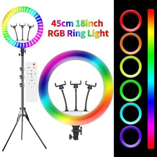ring light 45 cm sa tri držača za telefon na stativu i daljinskim upravljačem